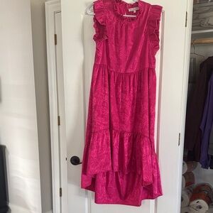 Karlie Fuchsia High Low Dress with Ruffles